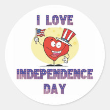 I LOVE INDEPENDENCE DAY STICKERS