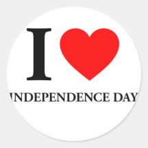 I Love Independence Day Stickers