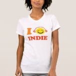 I love indie music smiley face with headphones tee