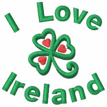 I Love Ireland Embroidered T shirt