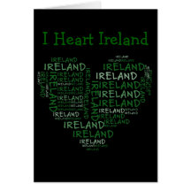 I Love Ireland With All My Heart (Symbolic Words) Greeting Card