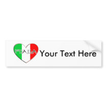 I LOVE ITALIA BUMPER STICKERS