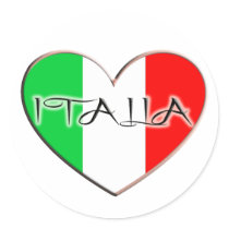 I LOVE ITALIA ROUND STICKER