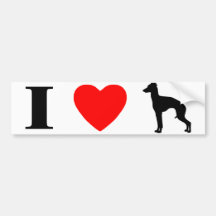 I Love Italian Greyhounds Bumper Sticker