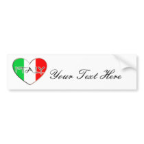 I LOVE ITALY BUMPER STICKERS