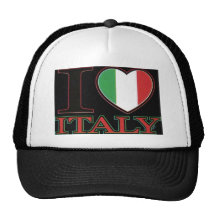i_love_italy_heart_italian_flag trucker hats