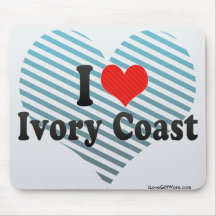 I Love Ivory Coast Mouse Pad