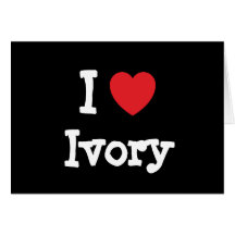 I love Ivory heart T-Shirt Cards