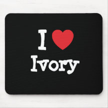I love Ivory heart T-Shirt Mouse Mat