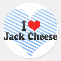 I Love Jack Cheese Round Stickers