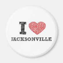 I Love Jacksonville Fridge Magnets