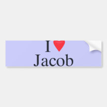 I Love Jacob Bumper Sticker