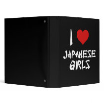 I Love Japanese Girls 3 Ring Binders