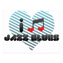 I Love Jazz Blues Postcard