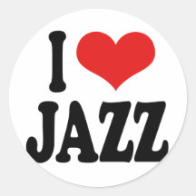 I Love Jazz Round Sticker