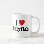 I love Jellyfish heart custom personalized Coffee Mugs