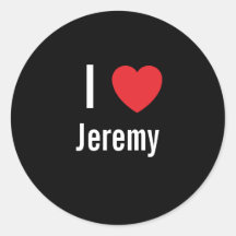 I love Jeremy Round Stickers