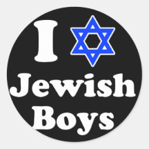 I Love Jewish Boys Round Stickers