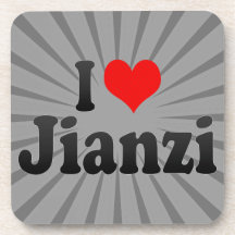 I love Jianzi Drink Coaster