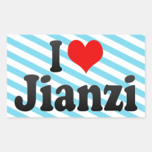I love Jianzi Rectangle Stickers