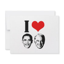 I Love Jobama red plain Personalized Invites