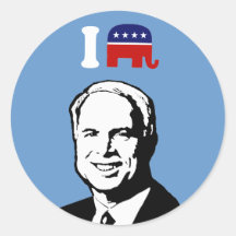 I Love John McCain 2 Round Stickers