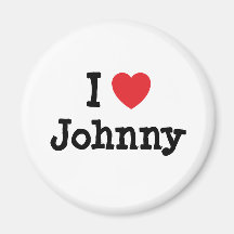 I love Johnny heart T-Shirt Fridge Magnets