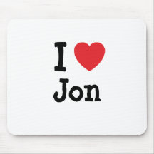 I love Jon heart T-Shirt Mouse Mat