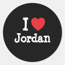 I love Jordan heart T-Shirt Round Sticker