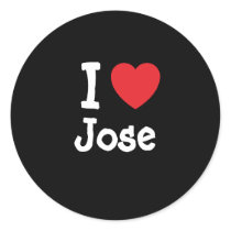 I love Jose heart custom personalized Round Sticker