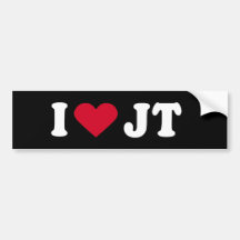 I LOVE JT BUMPER STICKERS