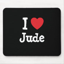 I love Jude heart custom personalized Mouse Mat