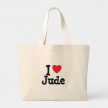 I love Jude heart custom personalized Tote Bags