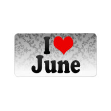 I love June Personalized Address Labels