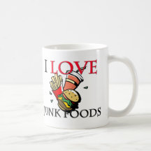 I Love Junk Foods Coffee Mugs