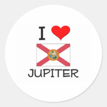I Love JUPITER Florida Round Sticker