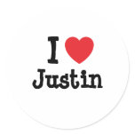 I love Justin heart T-Shirt stickers