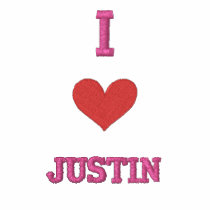 "I LOVE JUSTIN " SHIRT - Customized EMBROIDERY