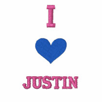 "I LOVE JUSTIN " SHIRT - Customized EMBROIDERY
