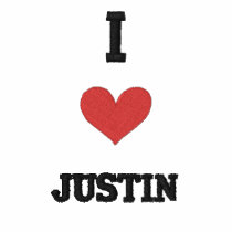 "I LOVE JUSTIN " SHIRT - Customized EMBROIDERY
