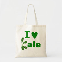I Love Kale (I Heart Kale) Reusable Grocery Cloth Canvas Bags