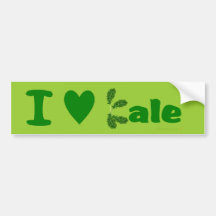 I Love Kale (I Heart Kale) Vegetable/Gardener Bumper Stickers