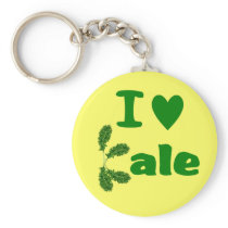 I Love Kale (I Heart Kale) Vegetable/Gardener Keychains