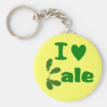 I Love Kale (I Heart Kale) Vegetable/Gardener Keychains