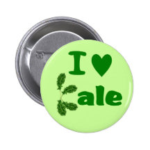 I Love Kale (I Heart Kale) Vegetable/Gardener Pins
