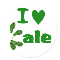 I Love Kale (I Heart Kale) Vegetable/Gardener Sticker