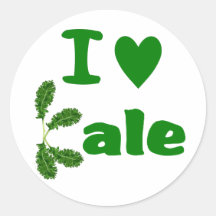I Love Kale (I Heart Kale) Vegetable/Gardener Sticker