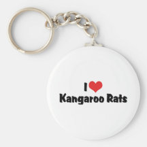 I Love Kangaroo Rats Keychains