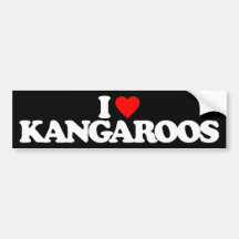 I LOVE KANGAROOS BUMPER STICKERS