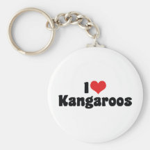 I Love Kangaroos Keychain